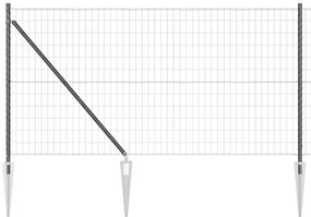 Cerca Euro com 13 postes pontudos 1 x 25 m em aço galvanizado cinza