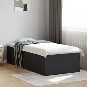 Estrutura de cama 90x190 cm derivados de madeira preto