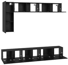 Conjunto de móvel de TV 6 pcs Carvalho preto 30.5 x 30 x 90 cm