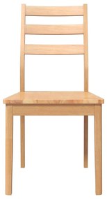 Cadeiras de jantar 2 pcs madeira seringueira maciça natural