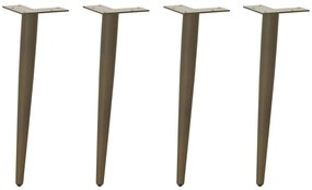 vidaXL Pés para mesa de centro cônicos 4 peças aço natural 30-31 cm aço