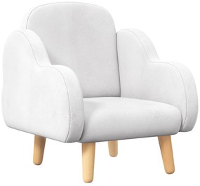 ZONEKIZ Poltrona para Crianças em Forma de Nuvem com Tato Suave para Crianças de 1,5-5 Anos Carga Máxima 40 kg 46x51x55 cm Branco