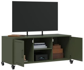 Móvel de TV 100,5x39x43,5 cm aço verde-azeitona