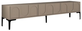 Móvel de TV "Lyon" – 180x42x35 cm – Taupe e Preto - Design Moderno