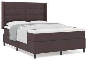 Cama Box com Colchão Marrom Escuro 160x200 cm em Tecido