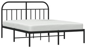 Estrutura de cama com cabeceira 135x190 cm metal preto