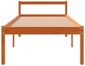 Cama para idosos 75x190 cm madeira pinho maciça castanho cera