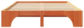 Cama castanha 160x200 cm de madeira de pinho maciço