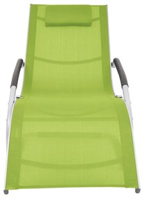 Espreguiçadeira com almofadão alumínio e textilene verde