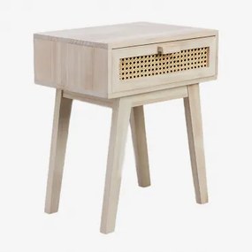 Pack De 2 Mesas De Cabeceira 45x30 Cm Com Gaveta Em Madeira Ralik Design Madeira Natural Clara - Sklum