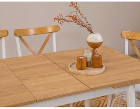 Conjunto de Mesa de Jantar Extensível Oliver – Branco – Mesa: 120x77x7