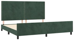 Estrutura de cama sem colchão 200x200 cm veludo verde-escuro