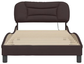 Estrutura de cama com LED sem colchão 100x200 cm tecido