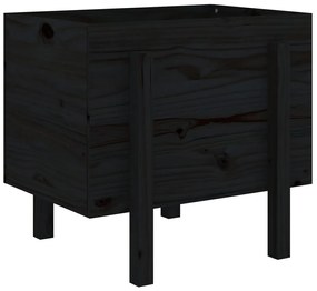 Vaso/floreira de jardim 62x50x57 cm pinho maciço preto