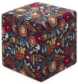 Tuffet Dalbudak – Vermelho, Preto, Azul, Amarelo – 40x40x40 cm