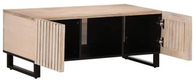 Mesa de centro 100x55x40 cm madeira de mangueira maciça branco