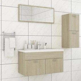 vidaXL Conjunto móveis casa de banho derivados madeira carvalho sonoma