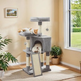 Arranhador para gatos 50 x 35 x 115 cm cinzento claro