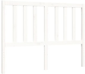 Cama sem colchão 140x200 cm madeira de pinho maciça branco