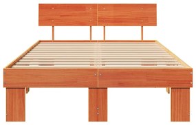 Estrutura da Cama com cabeceira Castanho-mel 120 x 200 cm