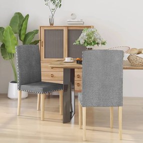 vidaXL Cadeiras de jantar 2 pcs tecido cinzento-claro