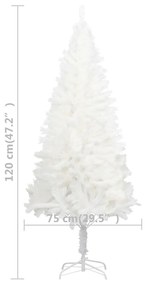 Árvore de Natal artificial agulhas realistas 120 cm branco