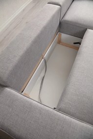 **** Sofá-Cama de Canto Pırlo – Cinzento Claro – 260x78x170 cm

**