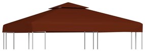 vidaXL Cobertura gazebo c/ 2 camadas 310 g/m² 3x3 m terracota