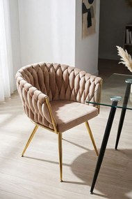 Cadeira Widny Golden Veludo - Champanhe