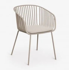 Pack De 2 Cadeiras De Jardim Com Apoios De Braços Em Aço E Polipropileno Aradina Moka Brown - Sklum