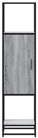 Armário alto 35,5x35x139 cm madeira e metal cinza sonoma