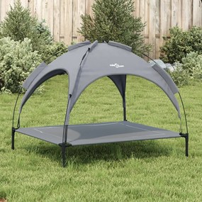Cama para cães com toldo tecido oxford e aço antracite