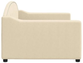 Sofá-cama 90x200 cm tecido cor creme