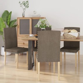 vidaXL Cadeiras de jantar 4 pcs tecido cinzento-acastanhado