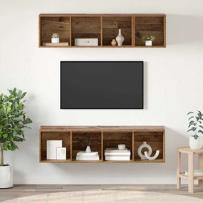 vidaXL Conjunto de Estantes para TV 3 pcs Madeira antiga