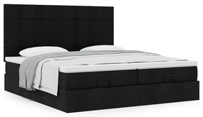 63 / 5,000vidaXL Estrutura de cama otomana com colchões tecido preto