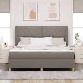 Cama Box Spring com Colchão - Taupe, 180x200 cm, Tecido