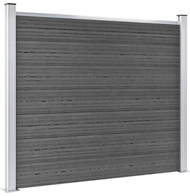 Conjunto painel de cerca 699x146 cm WPC preto