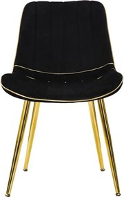 CONJUNTO DE 2 CADEIRAS PARIS PRETO E DOURADO 51X59X79 CM
