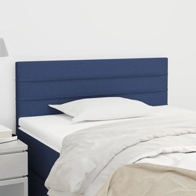 346122 vidaXL Cabeceira de cama tecido 90x5x78/88 cm azul