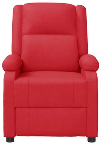 Poltrona reclinável couro artificial vermelho