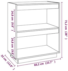 Estante Lila - Cor Cinzento - 60 x 35 x 71 cm - Em Madeira de Pinho Ma