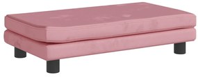 Sofá infantil com apoio de pés 100x50x30 cm veludo rosa