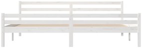 Estrutura de cama super king pinho maciço 180x200 cm branco