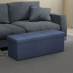 Banco com espaço de arrumação, banco-cama 38,1 x 110,1 x 38,1 cm azul escuro