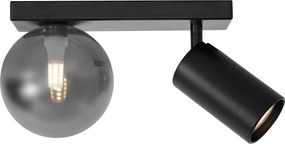 Plafon moderno preto 2-luzes inclinável - Lesly