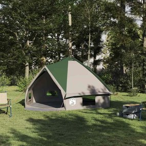 vidaXL Tenda Teepee com telhado Verde e Branco 490 x 410 x 210 cm