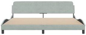 Estrutura de cama sem colchão 200x200 cm veludo cinzento-claro
