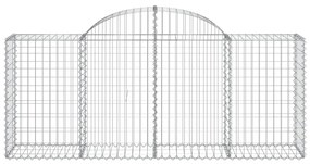 Cestos gabião arqueados 7 pcs 200x50x80/100cm ferro galvanizado