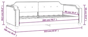 Sofá-cama 90x200 cm tecido cinzento-claro